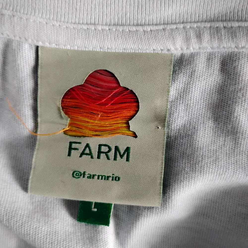 Farm Rio White And Blue Cotton Fish Brazil Oversized Tee L - Picture 8 of 8